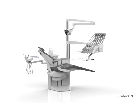 SILVERFOX 8000С CMS0 – Стоматологическая установка с верхней подачей и пневматической системой управления инструментами, подачей воды и воздуха
