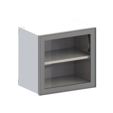 ВИТАЛИЯ Н2 — Навесной медицинский шкаф из матового стекла в алюминиевом профиле с подъёмником