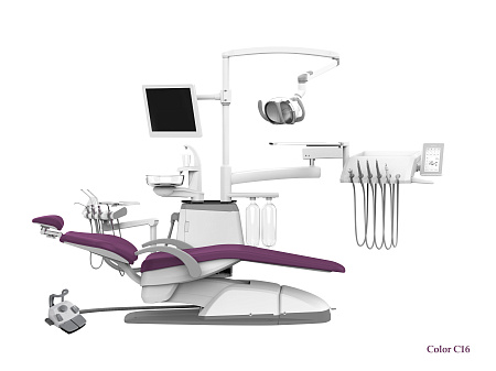 SILVERFOX 8000C-SRS0 Classic – Стоматологическая установка с нижней подачей и мягкой обивкой