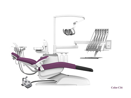 SILVERFOX 8000B-CRS0 Basic – Стоматологическая установка с верхней подачей и мягкой обивкой