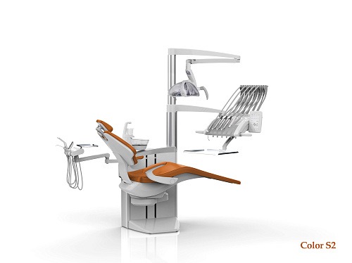 SILVERFOX 8000С CMS0 – Стоматологическая установка с верхней подачей и электрической системой управления инструментами, подачей воздуха и воды