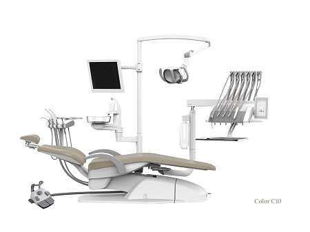 SILVERFOX 8000C-CRS0 Compact – Стоматологическая установка с верхней подачей, без гидроблока и с мягкой обивкой