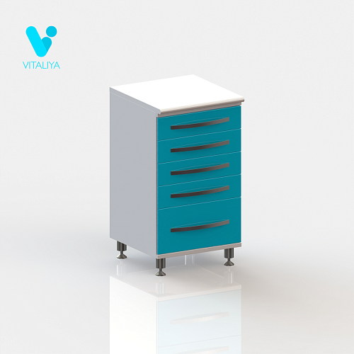 ВИТАЛИЯ Т5 ЛЮКС — Медицинская тумба на хромированных ножках